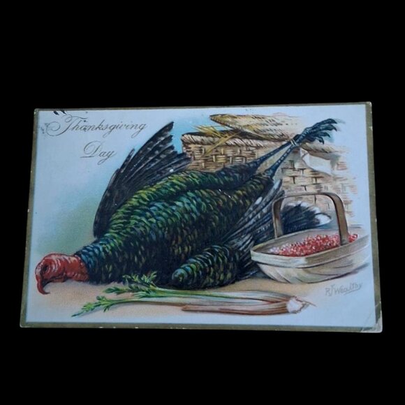 1907 Rare Antique Raphael Tuck “Thanksgiving Day” Postcard Series 123 Wealthy - Picture 1 of 4